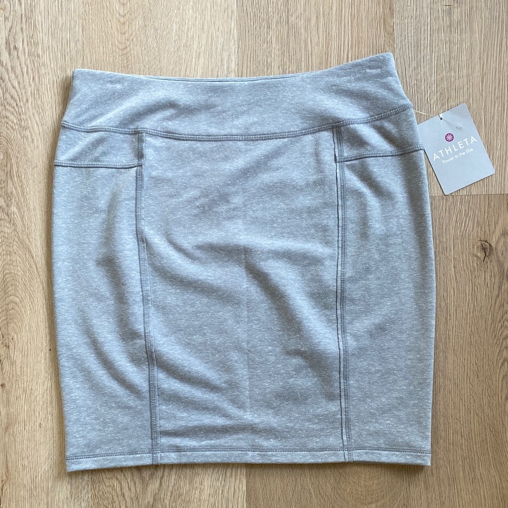 Athleta Soho Gray Knit Pencil Skirt NWT Athleisure Casual Stretch Skirt Size S